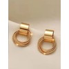 Trendy Knot Gold Hoop Earrings for Women Chunky Statement Drop