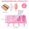 Moldes para Helados 2 Piezas, 4 Cavidades Cada Uno, Silicona