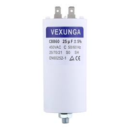 VEXUNGA Motor Capacitor Starting Capacitor 25µF 450V Capacitor 25uF 25uF 450V 45x95mm CBB60 Capacitors Plug M8 for Electric Motor