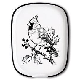 ANATTASOUL Christmas Ceramic Spoon Rest for Stove Top Cardinal Pattern 4.52"x5.9" Large Spoon Holder, Heat Resistant Utensil Holder Kitchen Counter Decor for Cooking Lover