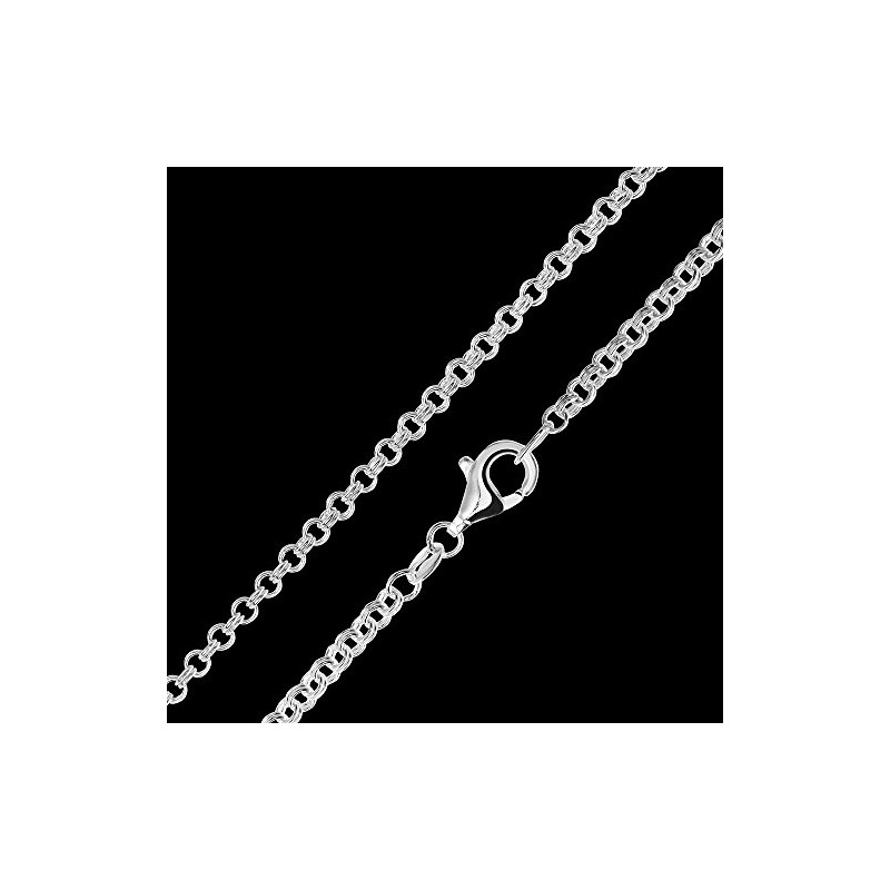 Materia #K76 Twin Anchor Chain 925 Silver Rhodium-Plated 2.3 mm