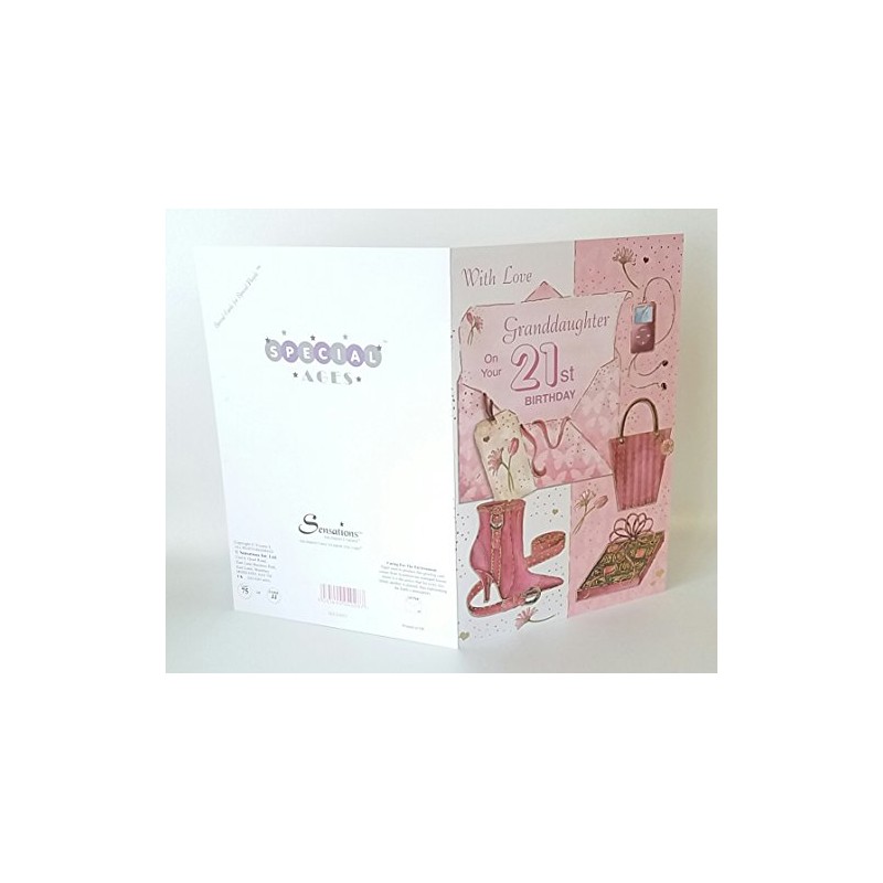 With Love Granddaughter On Your 21st Birthday card