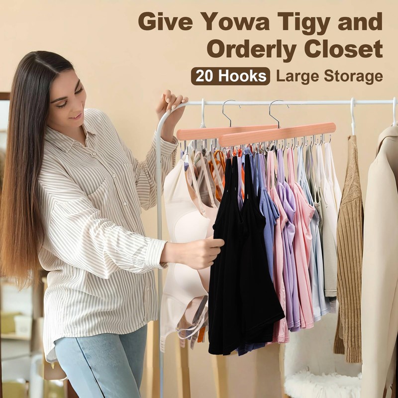 2 Pack Tank Top Hanger, 40 Hooks Large Capacity Bra