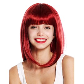 WIG ME UP - VK-49-139 Women's Wig Shoulder Length Straight Long Bob Fringe Red Garnet Red