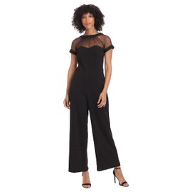 Maggy London Women's Illusion Jumpsuit Occasion Event Party Guest of Wedding, Black, 8