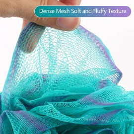 BTYMS Loofah Sponge Shower Pouf Bath Scrubber Set of 4