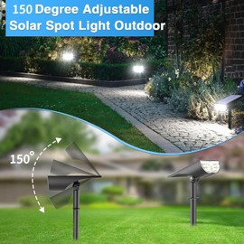 Outside Solar Spotlight 2 Pack Led Solar Landscape Spot Light, Outside Solar Lights for Yard Porch Pathway Garden - 3 Mode
