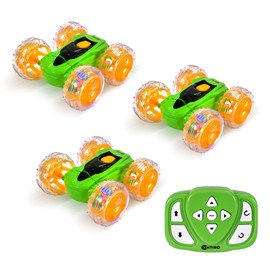 Contixo Remote Control Car, 3pcs Green 4WD 2.4GHZ 360° Spins, Multicolor Led Lights 20 Min Drive Time High-Speed Responsive Control Stunt Rc Drift Cars Toy for Kids Boys Girls