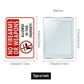 CRASPIRE 5-Pack No Firearms Or Weapons Sticker 7"X10" No Firearms Or Weapons Allowed On This Property Signs Self Adhesive Vinyl Sticker Security Notice Sign for Yard Home Business Indoor Outdoor
