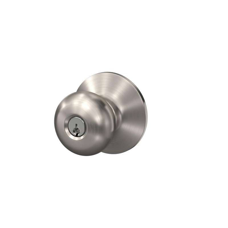 Schlage F51A PLY 619 Plymouth Door Knob, Keyed Entry Lock,