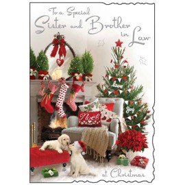 Jonny Javelin Special Sister And Brother In Law At Christmas Time Card Fireplace