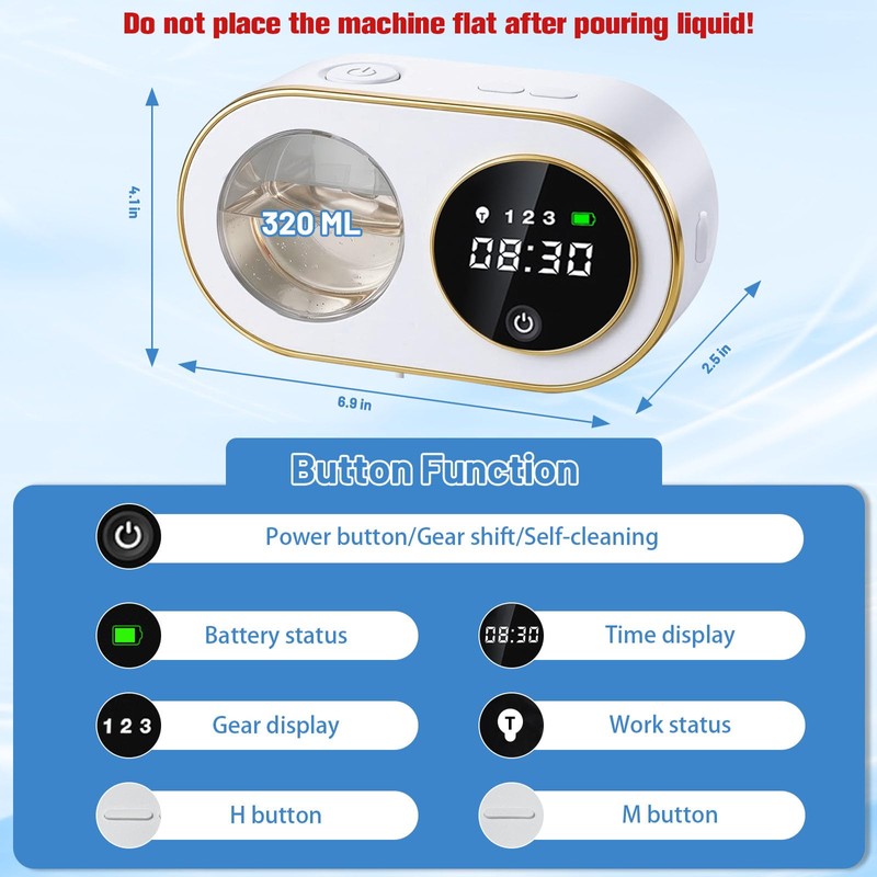 Automatic Soap Dispenser, 320ML Touchless Smart Hand Soap Dispenser, 3