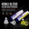 kunli KL-350 Nylon Badminton Shuttlecocks, 6 Pack, White, Medium