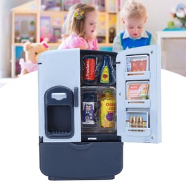 KENANLAN Intelligent Double Door Simulation Refrigerator - Play Kitchen Set - for Kids Role Play and Pretend Play - Mini Chef Fridge Toy (Blue)