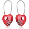2Pcs Red Mini Love Heart Lock,Red Heart Padlock, Mini Code