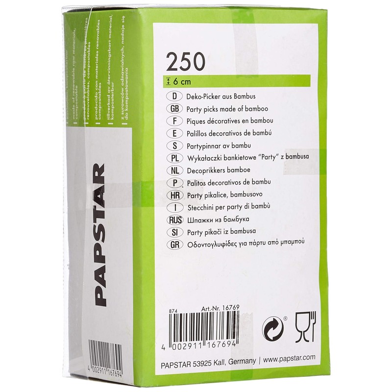 Papstar 16769 Fingerfood - skewers 6 cm "Knot", 250 pieces