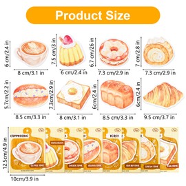 Ruksifg Bread Baking Theme Cute Sticky Notes Self Stick Memo Pad Kawaii Cute Office School Supplies
