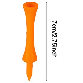 Willoo Pack of 70 70 mm Orange Plastic Golf Tees, Orange Golf Tees, Golf Tees Plastic Long Short, Plastic Golf Tees Hollow Reusable for Golf Drivers Training (Orange)