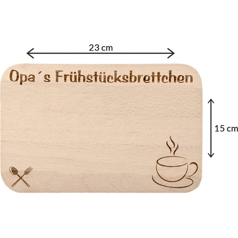 Wooden Breakfast Board with Engraving for Grandpa as a Gift