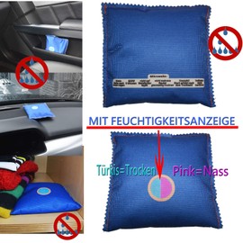 Pack of 2 Dehumidifier Cushions Car Interior with Indicator Dehumidifier Dry Bag Reusable for Car and Home (2 x 360)