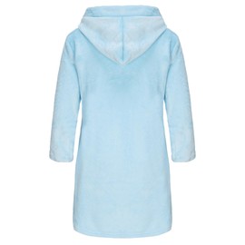 Childlike Me Girls Fleece Hooded Robes Soft Plush Bathrobe for Kids 2-16 Years Light Blue 15-16 Years
