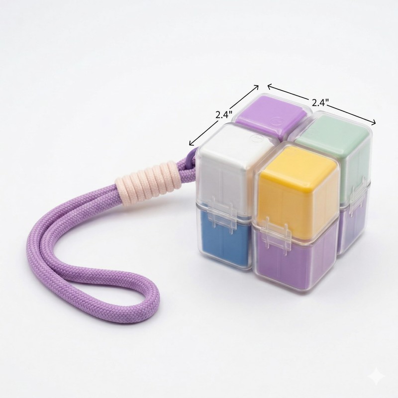 Magnetic Cube Pill Organizer 8 Compartments in 0.8*0.8*1 One-Piece Integrated