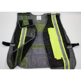 RK-8005 Safety Vest Black, with Reflective Stripes with Clear Plastic ID Pocket