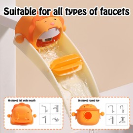 Children's Tap Extender - Faucet Extender for Toddlers with Cute Animal Shapes - Tap Extension Fits Most Taps, Promotes Hand Washing & Brushing Teeth Independently