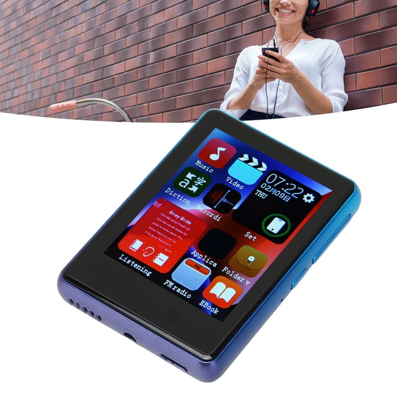 MP3 Player Bluetooth 5.0 Support FM Radio 2.4inch Full Touch