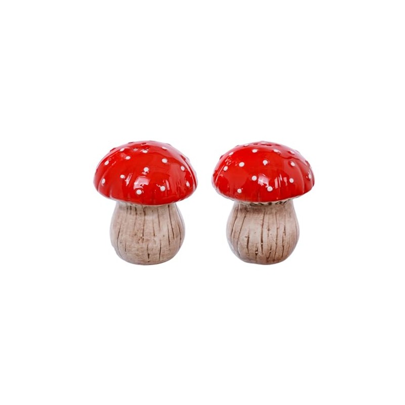 The Bridge Collection Ceramic Mushroom Salt and Pepper Shaker Set