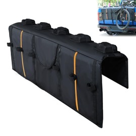 Amooca Tailgate Pad for Mountain Bikes Waterproof Pickup Truck Tailgate Protection Pad with 3 Tool Pockets 52'' Wide for 5 Bicycles