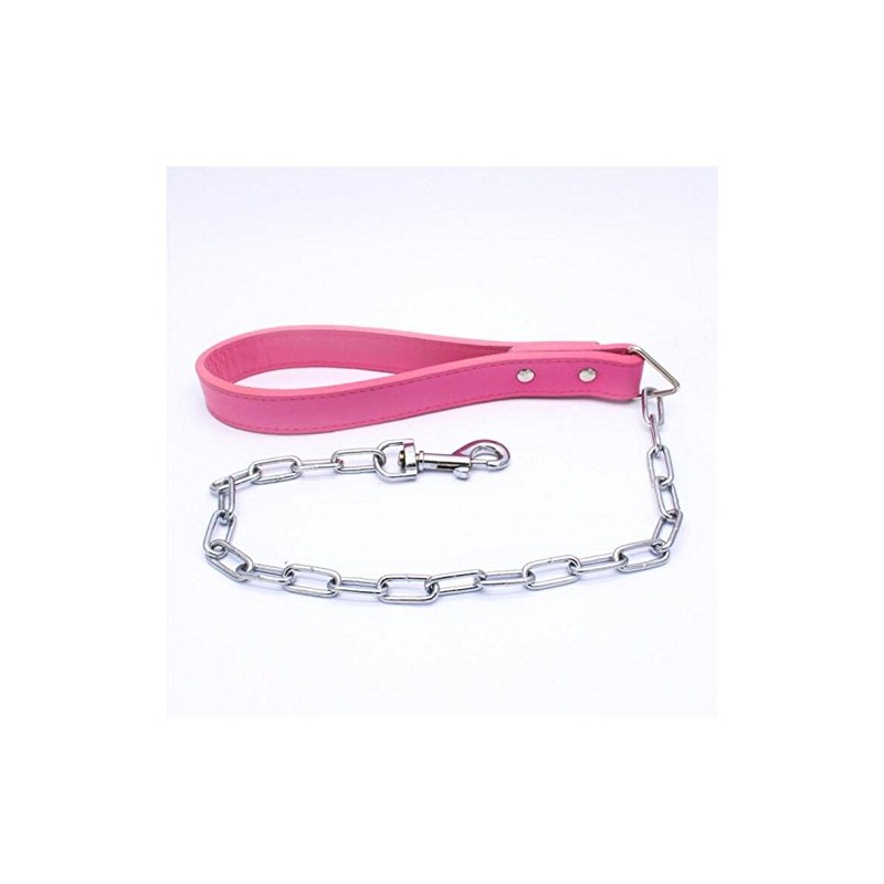 Haoyueer Spiked Studded 1.2" Wide Leather Dog Collar Chain Leash