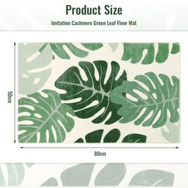 Calkkrer Non-slip Bath Mat Green, 50 x 80 cm Bathroom Rug, Washable Small Carpet for Shower, Bathtub, Indoor Door, Decoration, Bath Mat