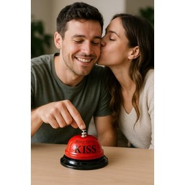 Ring for a Kiss Red and Black 8.5cm Diameter Funny Bell for Special Occasion