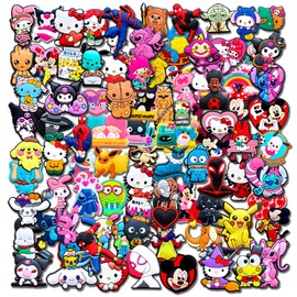 30/50/100 PCS Random Shoe Charms Pack for Croc Clog, No-Repeat Different Shoes Decoration Accessories for Kids Teen (100)