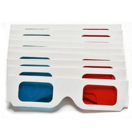 Guijinhao 50 Pairs 3D Paper Glasses, Red and Cyan Anaglyph, White Cardboard Frame for Films, TV, Magazines and More (A30-50)