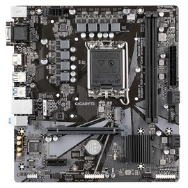 Gigabyte H610M H Motherboard - Supports Intel Core 14th CPUs, 6+1+1 Hybrid Digital VRM, up to 5600MHz DDR4 (OC), 1xPCIe 3.0 M.2, GbE LAN, USB 3.2 Gen 1