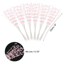 PATIKIL 4mm Perla Cuerda Ramo, 60uds Perla Palo Tallos Ramos Guirnalda Rociar Cuentas para Cuentas Nupcial Boda Fiesta Mesa Decoraciones, Rosa