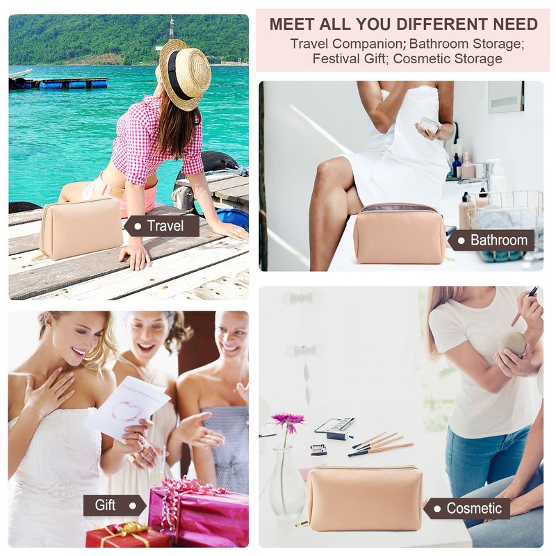 Small Beige Cosmetic Bag, beige