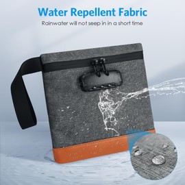 Brifit Smell Proof Bags, Security Anti-Theft Money Bag with Combination Lock, 8×7.5 Inches Waterproof Pouch, Men & Women's Portable Safe Handle Bag, Passports, Protect for Cash, Wallet, Phone (Grey)