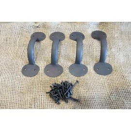 Cast Iron Antique Style Durable Rustic 4 Iron Hand Forged Handle Pulls Gate Door Barn Cabinet Drawer Grasp Handles