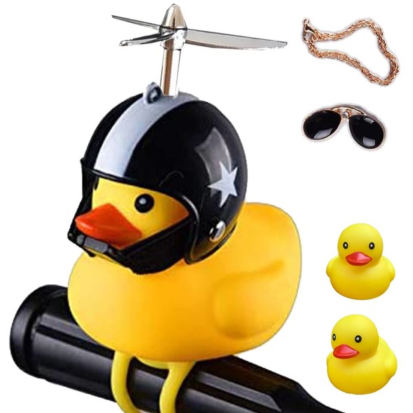 KomfoSade Duck Bike Bell, Cute Rubber Yellow Duck Bicycle Accessories