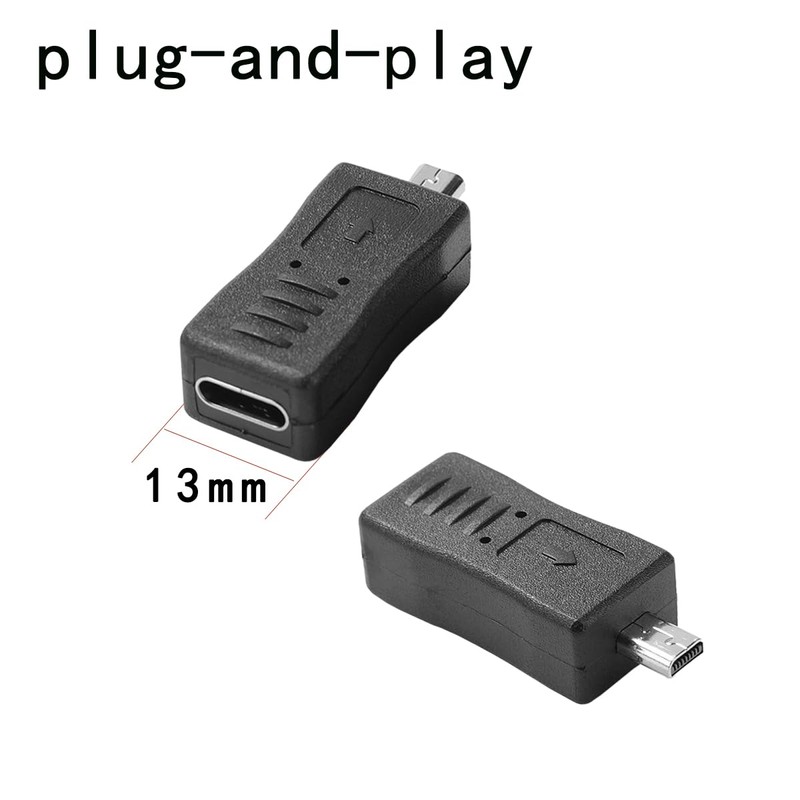 rgzhihuifz USB Mini 8-Pin Male to USB-C/Mini/Micro Female Adapter Set,