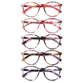 SIGVAN Women's Reading Glasses Blue Light Blocking Spring Hinge Stylish Pattern Print Readers for Women (colorful, 4.00, x)