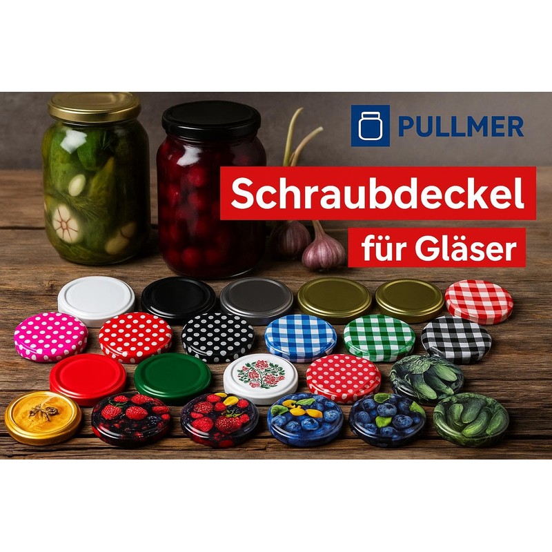 Pullmer 110mm Screw Cap Twist Off Lid (White, Pack of