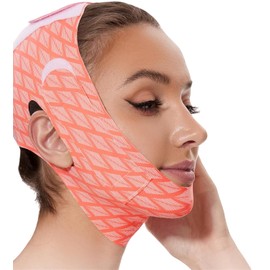 Mascarilla Facial En Forma de V, Reductora de Papada, Eliminadora de Tiras de Barbilla, Previene La Flacidez, Cinturón Facial En Forma de V, Vendaje Adelgazante, Reafirmante para Mujeres Q