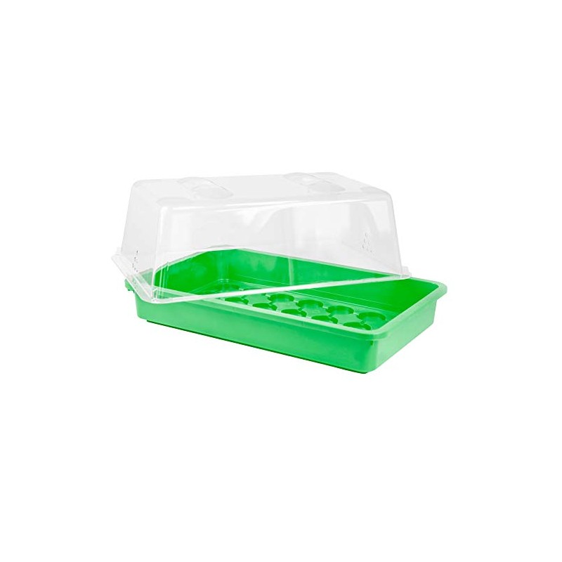 MGC24 indoor Greenhouse Propagator with Lid and Ventilation, Green