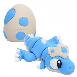 FXiaoy 3D Printed Exquisite Dinosaur Egg Toy Model, Fully Articulated 3D Printed Toy. (Blue)
