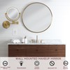 RECKODOR Brass Wall Mounted Makeup Mirror with Lights and Magnification,