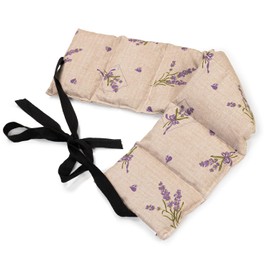 Lavender + Linseed Heat Cushion, 7 Chamber with Ribbon, 65 x 15 cm, Country House Style Romance, Heat Cushion, Grain Cushion, Back Heat and Cold